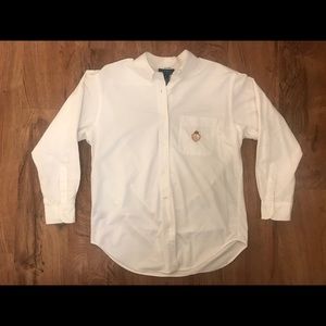 White Ralph Lauren Button Down Crown Logo